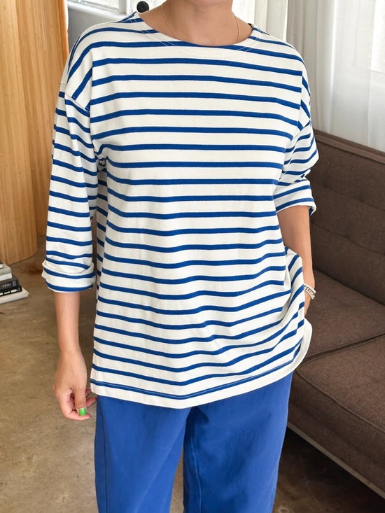 Le Bon Shoppe Tops - Marseille Boatneck Stripe Top
